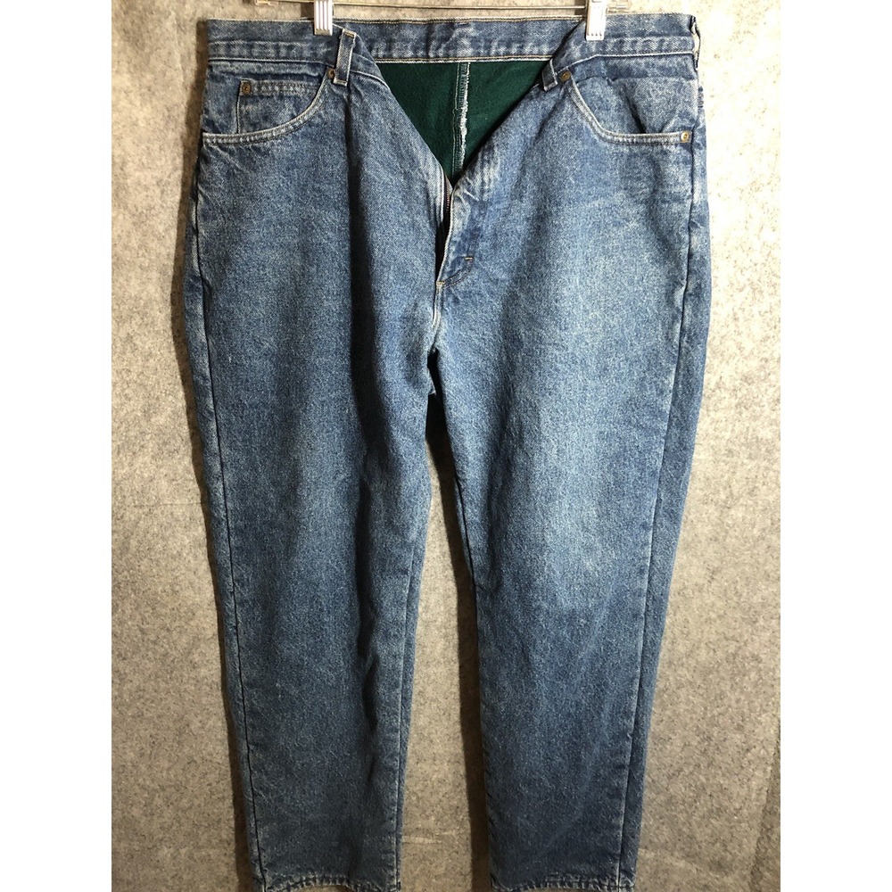 L.L. Bean Jeans Men 36x32 Blue Fleece Lined Relaxed Fit Double L Outdoor Classic